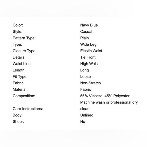 NWOT SHEIN Wide Leg Pants in Navy Size Small - Picture 3 of 5